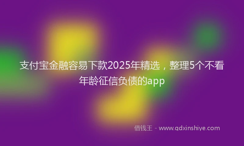 支付宝金融容易下款2025年精选，整理5个不看年龄征信负债的app