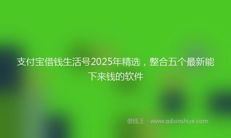 支付宝借钱生活号2025年精选，整合五个最新能下来钱的软件