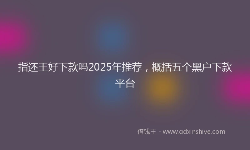 指还王好下款吗2025年推荐，概括五个黑户下款平台