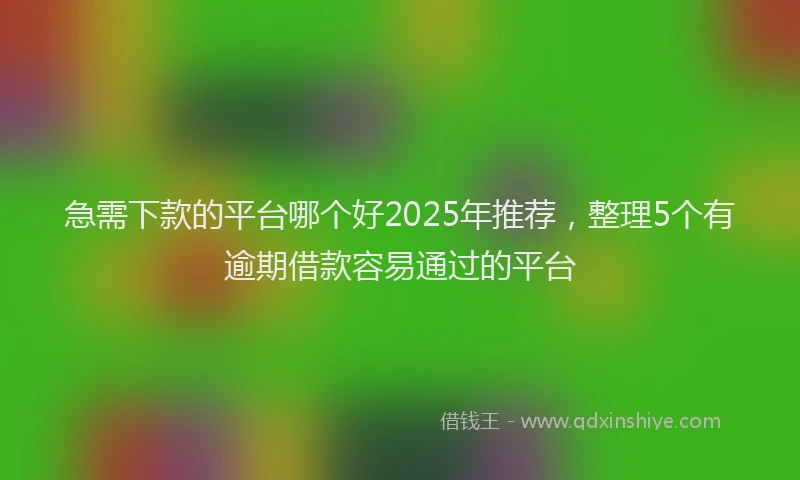 急需下款的平台哪个好2025年推荐，整理5个有逾期借款容易通过的平台