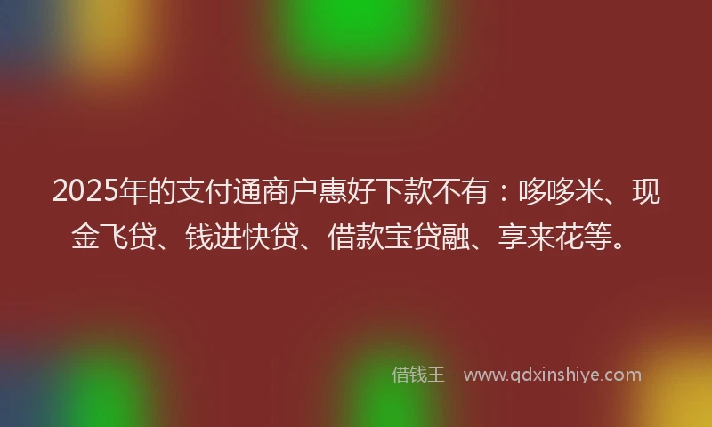 2025年的支付通商户惠好下款不有：哆哆米、现金飞贷、钱进快贷、借款宝贷融、享来花等。