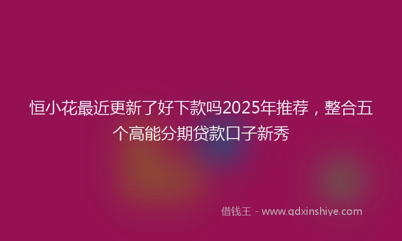 恒小花最近更新了好下款吗2025年推荐，整合五个高能分期贷款口子新秀