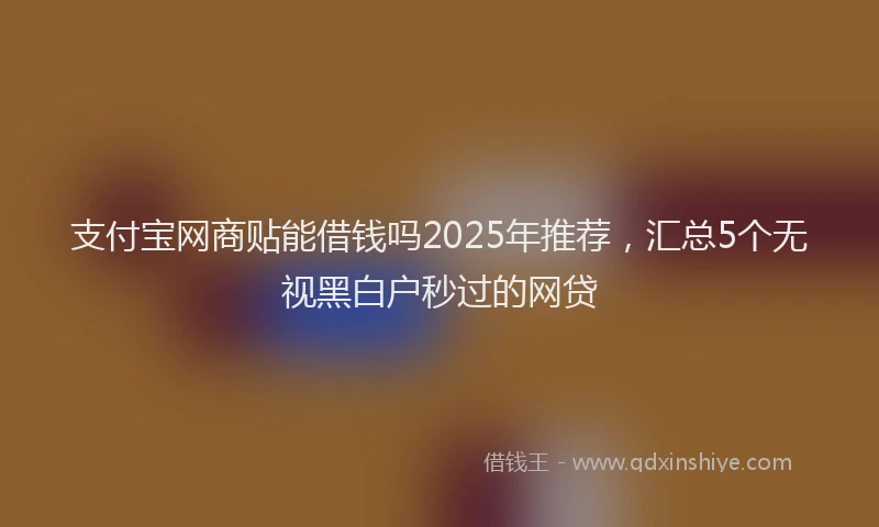 支付宝网商贴能借钱吗2025年推荐，汇总5个无视黑白户秒过的网贷