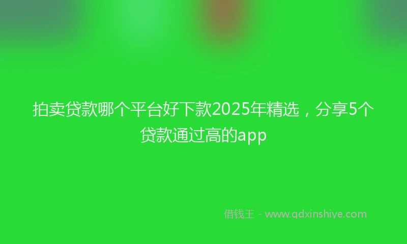 拍卖贷款哪个平台好下款2025年精选，分享5个贷款通过高的app