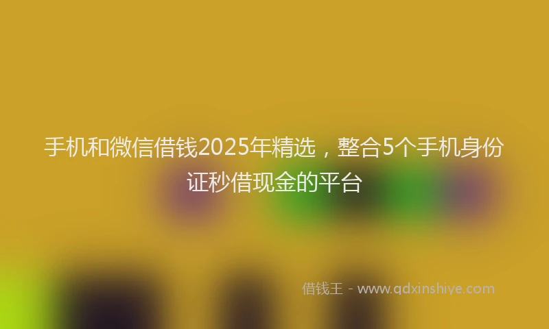 手机和微信借钱2025年精选，整合5个手机身份证秒借现金的平台