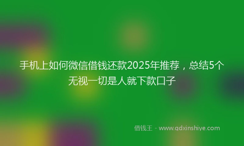 手机上如何微信借钱还款2025年推荐，总结5个无视一切是人就下款口子