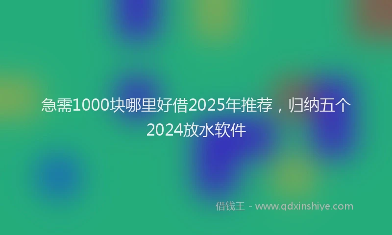 急需1000块哪里好借2025年推荐，归纳五个2024放水软件