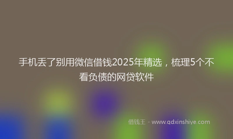手机丢了别用微信借钱2025年精选，梳理5个不看负债的网贷软件