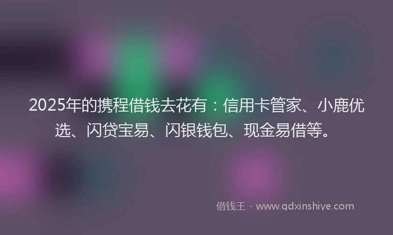 2025年的携程借钱去花有：信用卡管家、小鹿优选、闪贷宝易、闪银钱包、现金易借等。