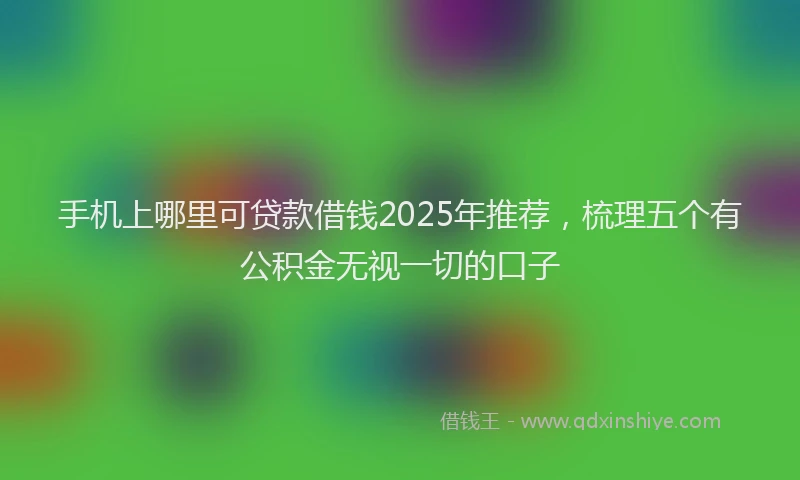 手机上哪里可贷款借钱2025年推荐，梳理五个有公积金无视一切的口子