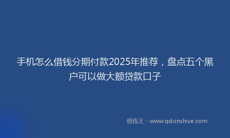 手机怎么借钱分期付款2025年推荐，盘点五个黑户可以做大额贷款口子