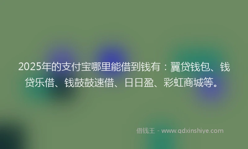2025年的支付宝哪里能借到钱有：翼贷钱包、钱贷乐借、钱鼓鼓速借、日日盈、彩虹商城等。