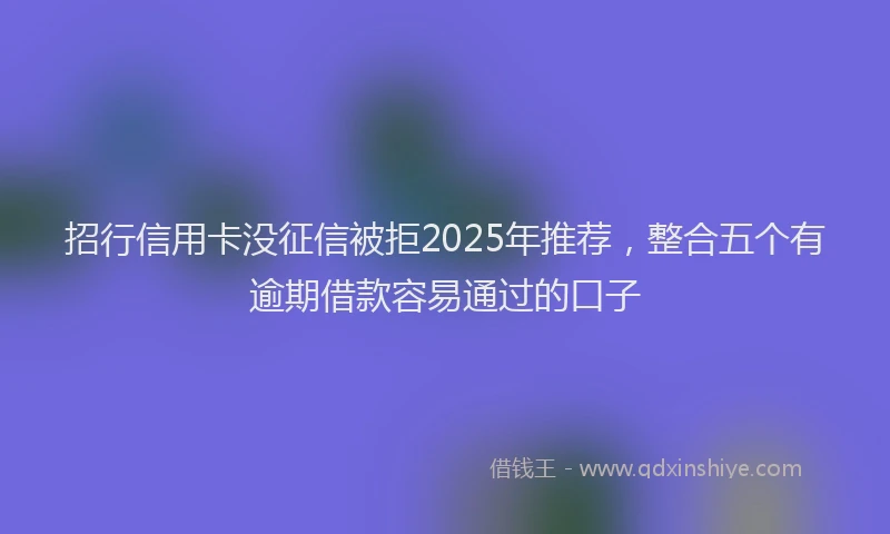 招行信用卡没征信被拒2025年推荐，整合五个有逾期借款容易通过的口子