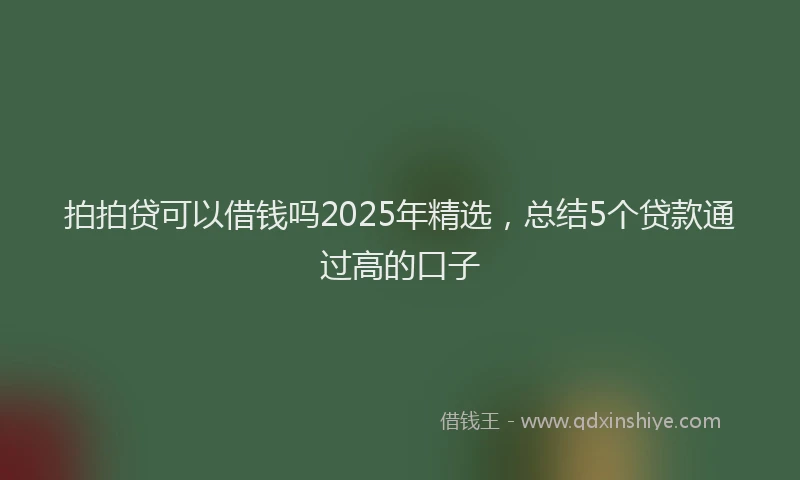 拍拍贷可以借钱吗2025年精选，总结5个贷款通过高的口子