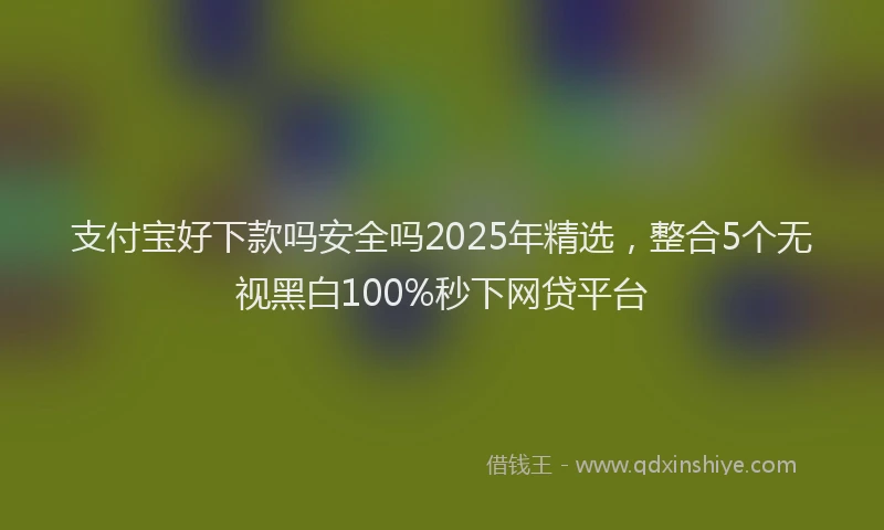 支付宝好下款吗安全吗2025年精选，整合5个无视黑白100%秒下网贷平台