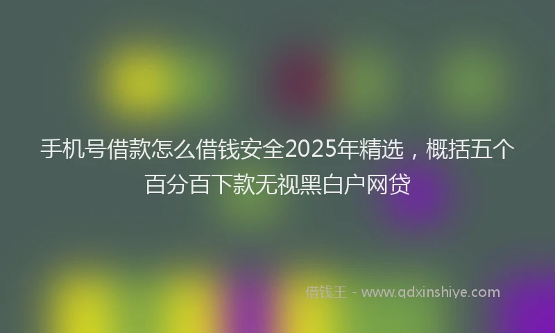 手机号借款怎么借钱安全2025年精选，概括五个百分百下款无视黑白户网贷