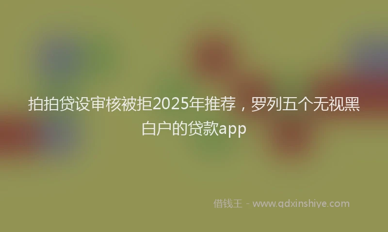 拍拍贷设审核被拒2025年推荐，罗列五个无视黑白户的贷款app