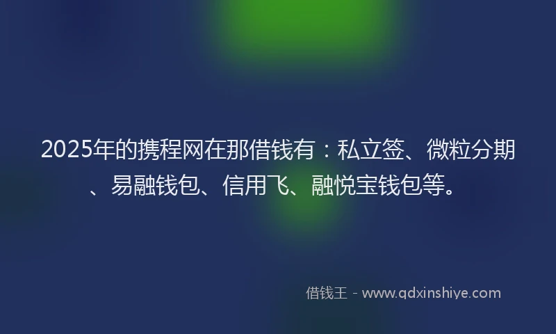 2025年的携程网在那借钱有：私立签、微粒分期、易融钱包、信用飞、融悦宝钱包等。