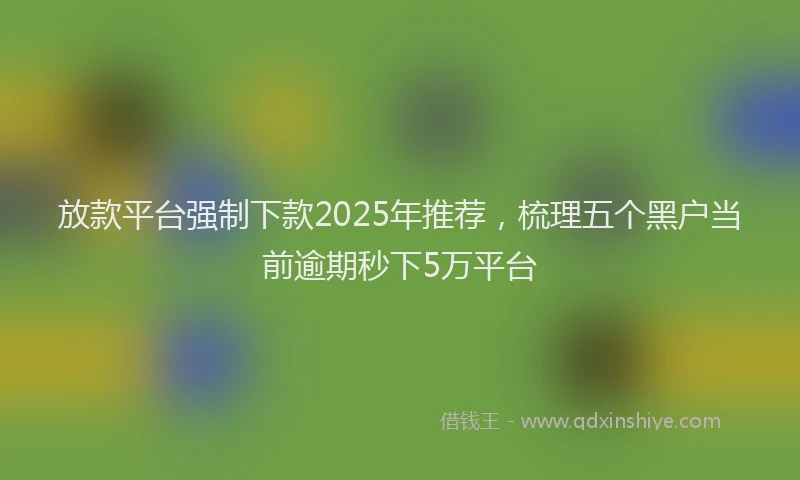 放款平台强制下款2025年推荐，梳理五个黑户当前逾期秒下5万平台