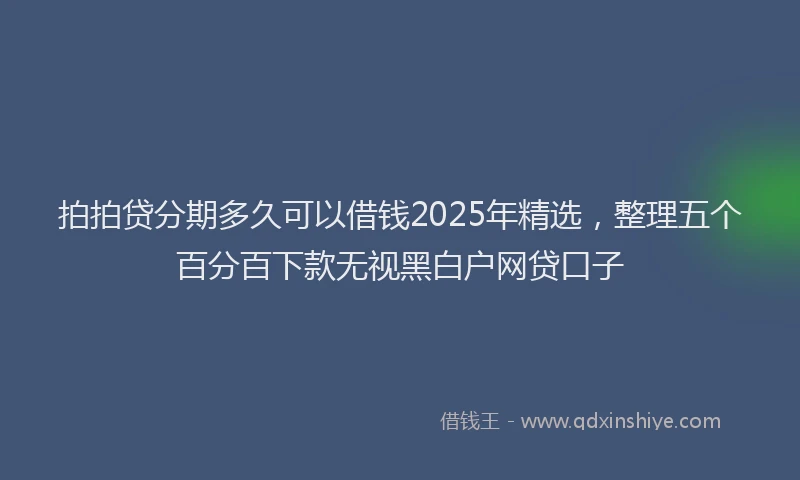 拍拍贷分期多久可以借钱2025年精选，整理五个百分百下款无视黑白户网贷口子
