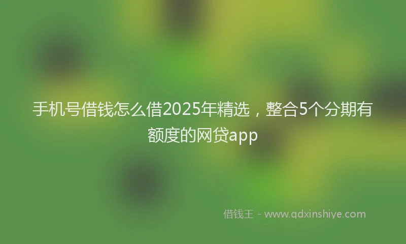 手机号借钱怎么借2025年精选，整合5个分期有额度的网贷app