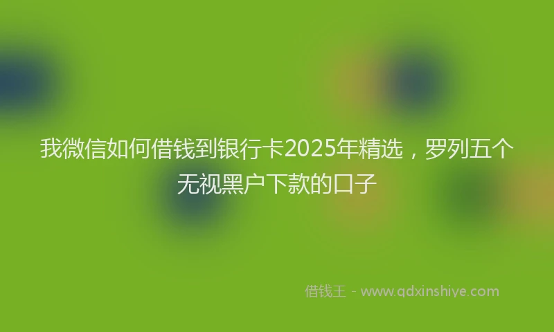 我微信如何借钱到银行卡2025年精选，罗列五个无视黑户下款的口子