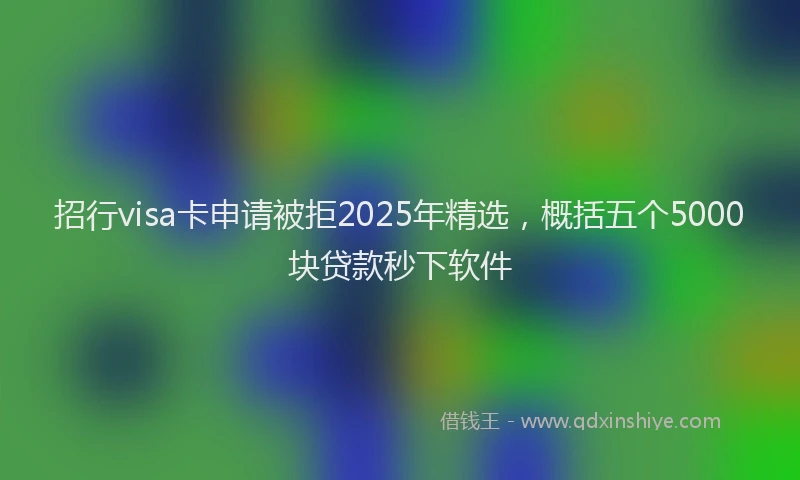 招行visa卡申请被拒2025年精选，概括五个5000块贷款秒下软件