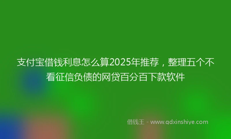 支付宝借钱利息怎么算2025年推荐，整理五个不看征信负债的网贷百分百下款软件