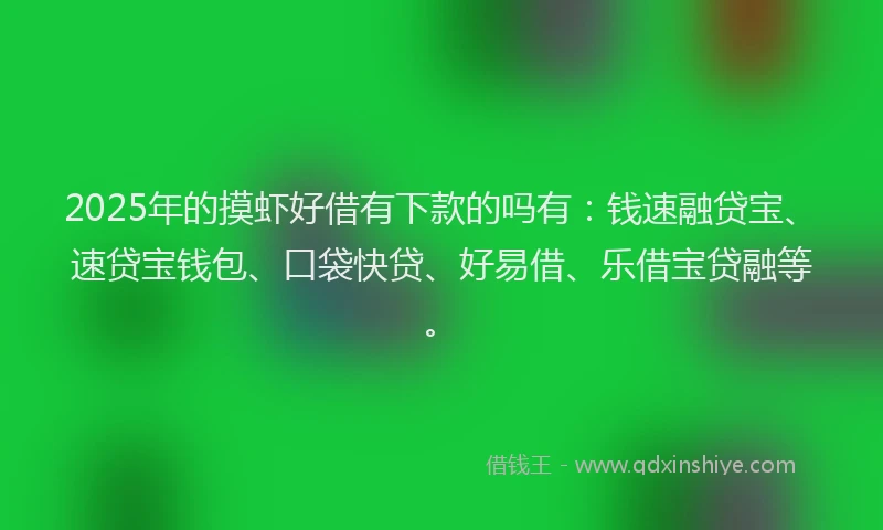 2025年的摸虾好借有下款的吗有：钱速融贷宝、速贷宝钱包、口袋快贷、好易借、乐借宝贷融等。