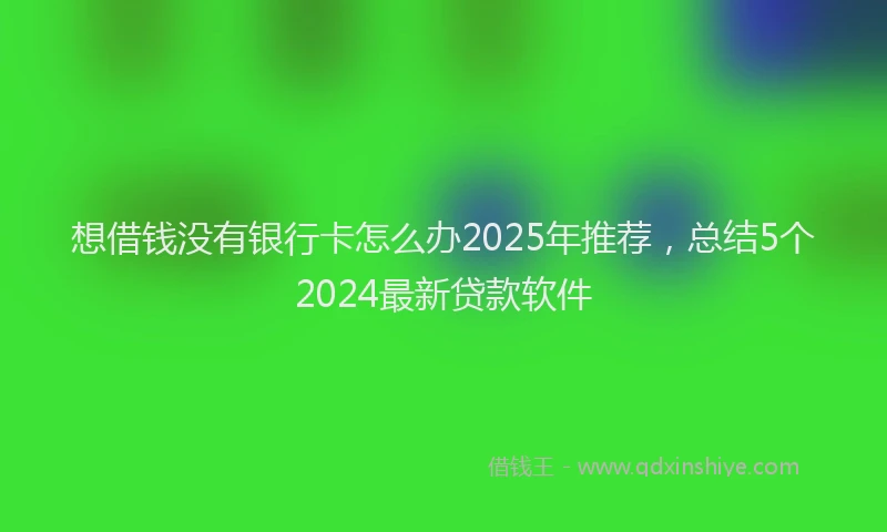 想借钱没有银行卡怎么办2025年推荐，总结5个2024最新贷款软件