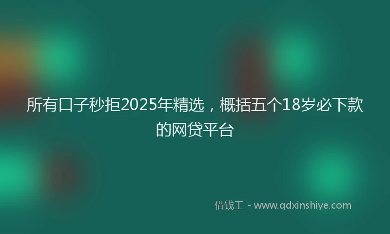 所有口子秒拒2025年精选，概括五个18岁必下款的网贷平台