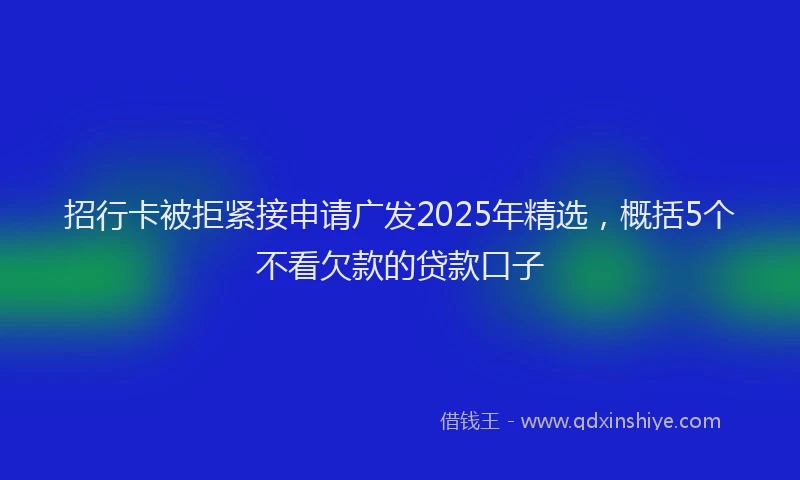 招行卡被拒紧接申请广发2025年精选，概括5个不看欠款的贷款口子