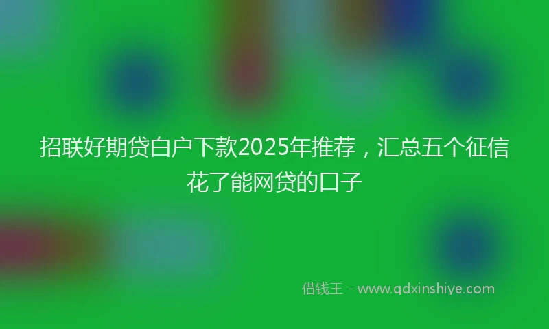 招联好期贷白户下款2025年推荐，汇总五个征信花了能网贷的口子