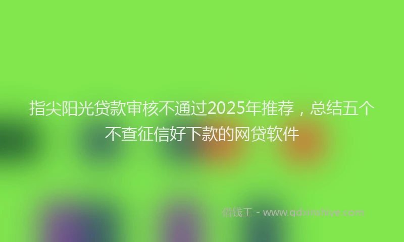 指尖阳光贷款审核不通过2025年推荐，总结五个不查征信好下款的网贷软件