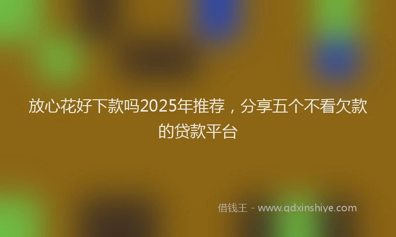 放心花好下款吗2025年推荐，分享五个不看欠款的贷款平台