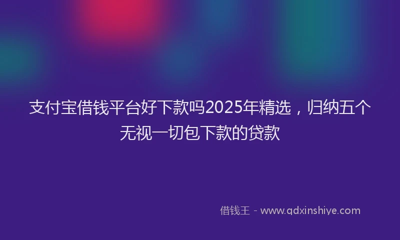 支付宝借钱平台好下款吗2025年精选，归纳五个无视一切包下款的贷款