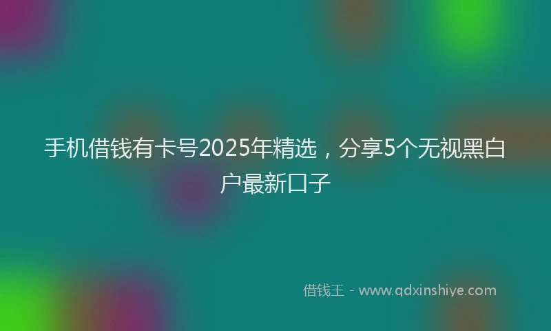 手机借钱有卡号2025年精选，分享5个无视黑白户最新口子