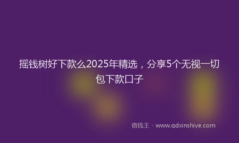 摇钱树好下款么2025年精选，分享5个无视一切包下款口子