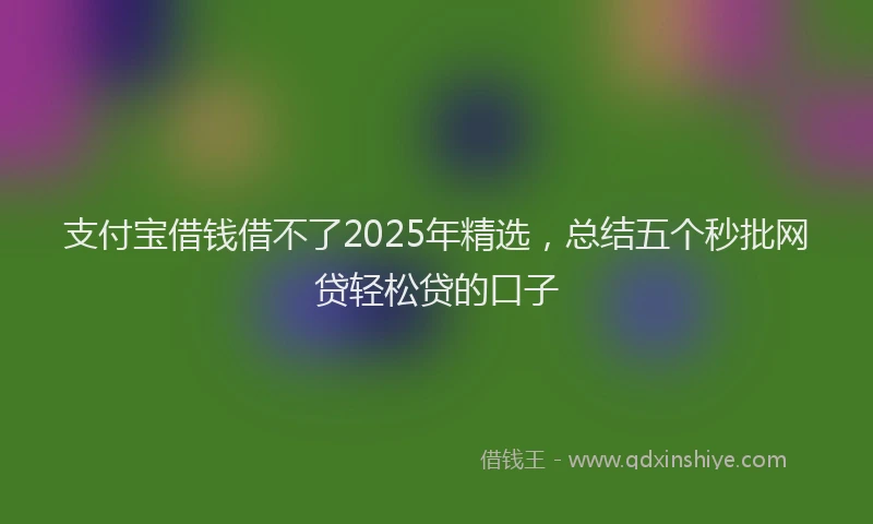 支付宝借钱借不了2025年精选，总结五个秒批网贷轻松贷的口子