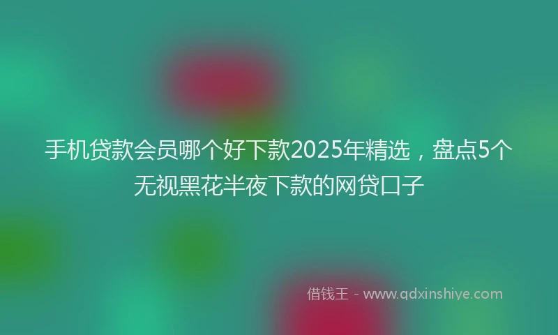 手机贷款会员哪个好下款2025年精选，盘点5个无视黑花半夜下款的网贷口子