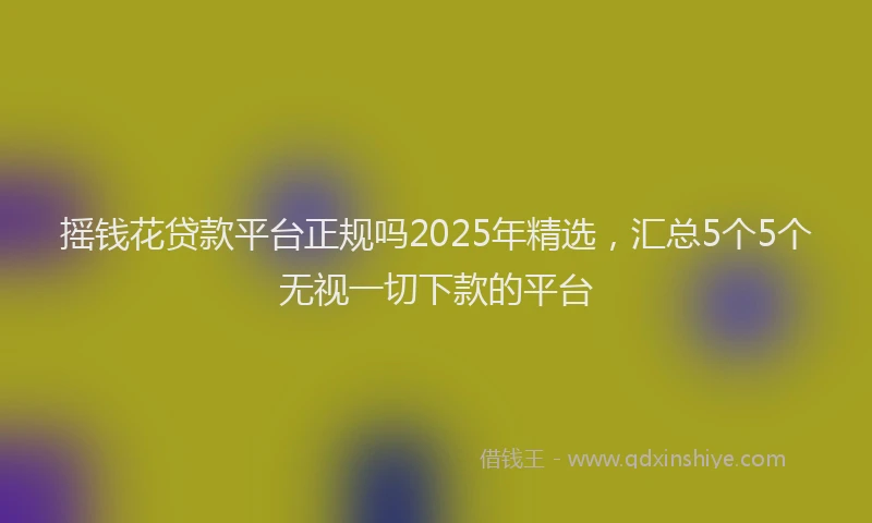 摇钱花贷款平台正规吗2025年精选，汇总5个5个无视一切下款的平台