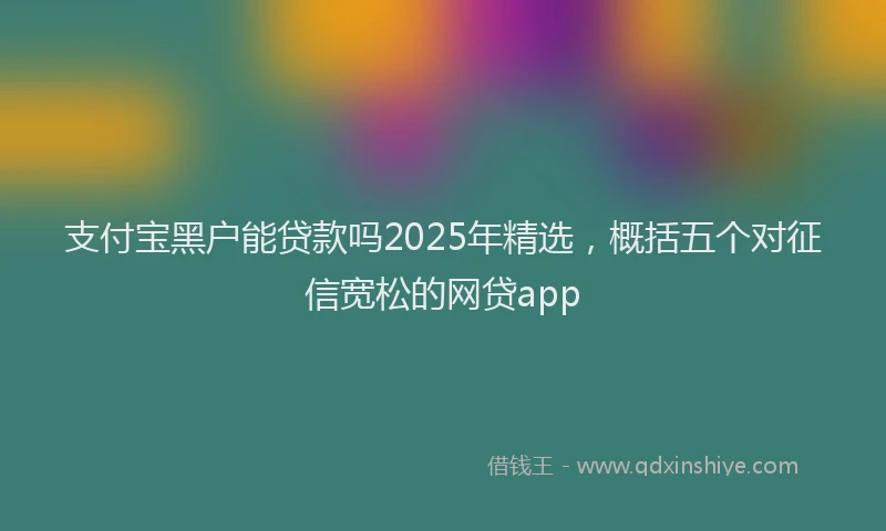 支付宝黑户能贷款吗2025年精选，概括五个对征信宽松的网贷app
