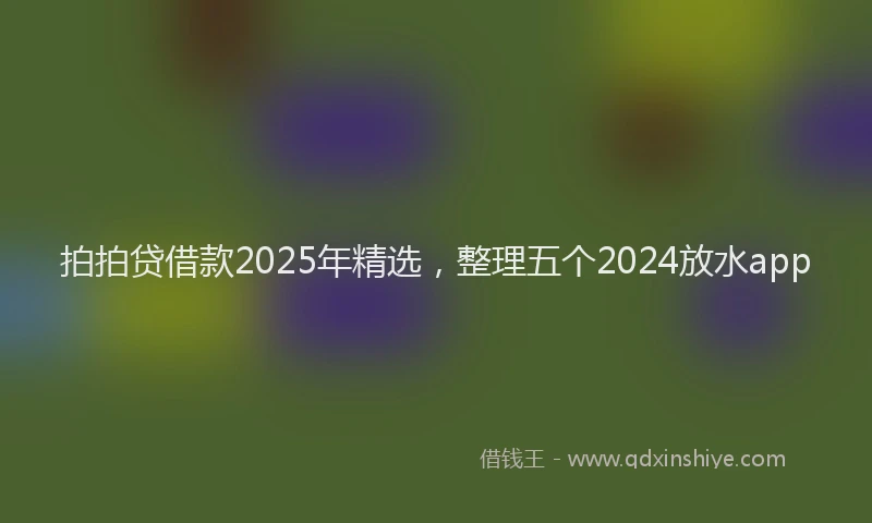 拍拍贷借款2025年精选，整理五个2024放水app