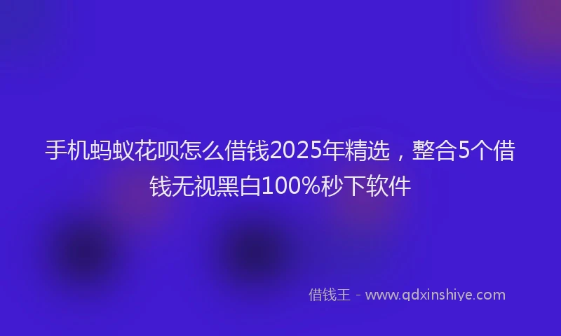 手机蚂蚁花呗怎么借钱2025年精选，整合5个借钱无视黑白100%秒下软件