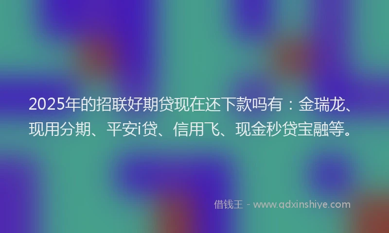 2025年的招联好期贷现在还下款吗有：金瑞龙、现用分期、平安i贷、信用飞、现金秒贷宝融等。