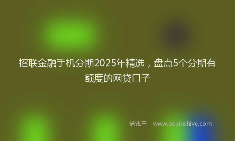 招联金融手机分期2025年精选，盘点5个分期有额度的网贷口子