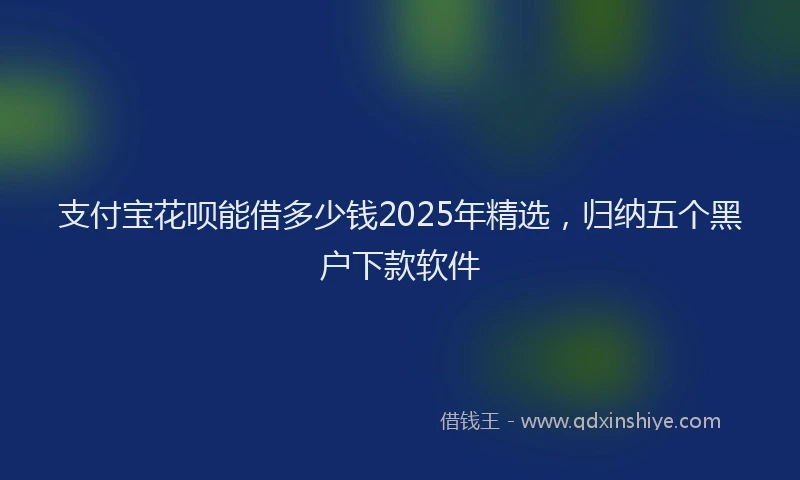 支付宝花呗能借多少钱2025年精选，归纳五个黑户下款软件