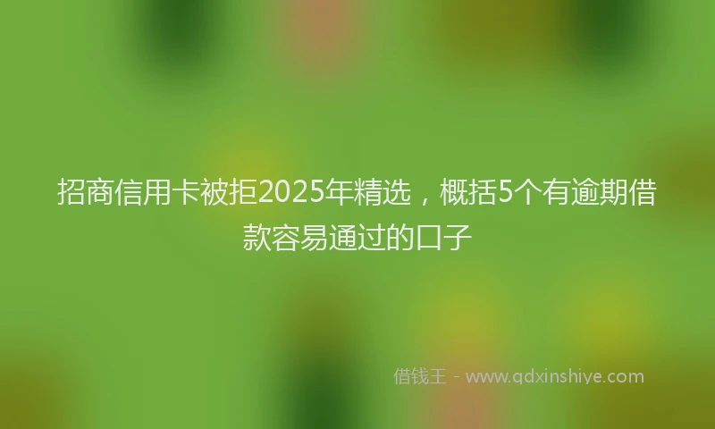 招商信用卡被拒2025年精选，概括5个有逾期借款容易通过的口子