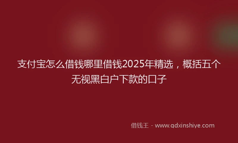 支付宝怎么借钱哪里借钱2025年精选，概括五个无视黑白户下款的口子