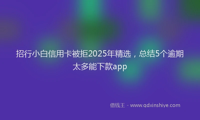 招行小白信用卡被拒2025年精选，总结5个逾期太多能下款app